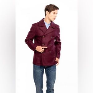 ERO Jacket Coure di Panno Double Breasted Grey Pea Coat Jacket